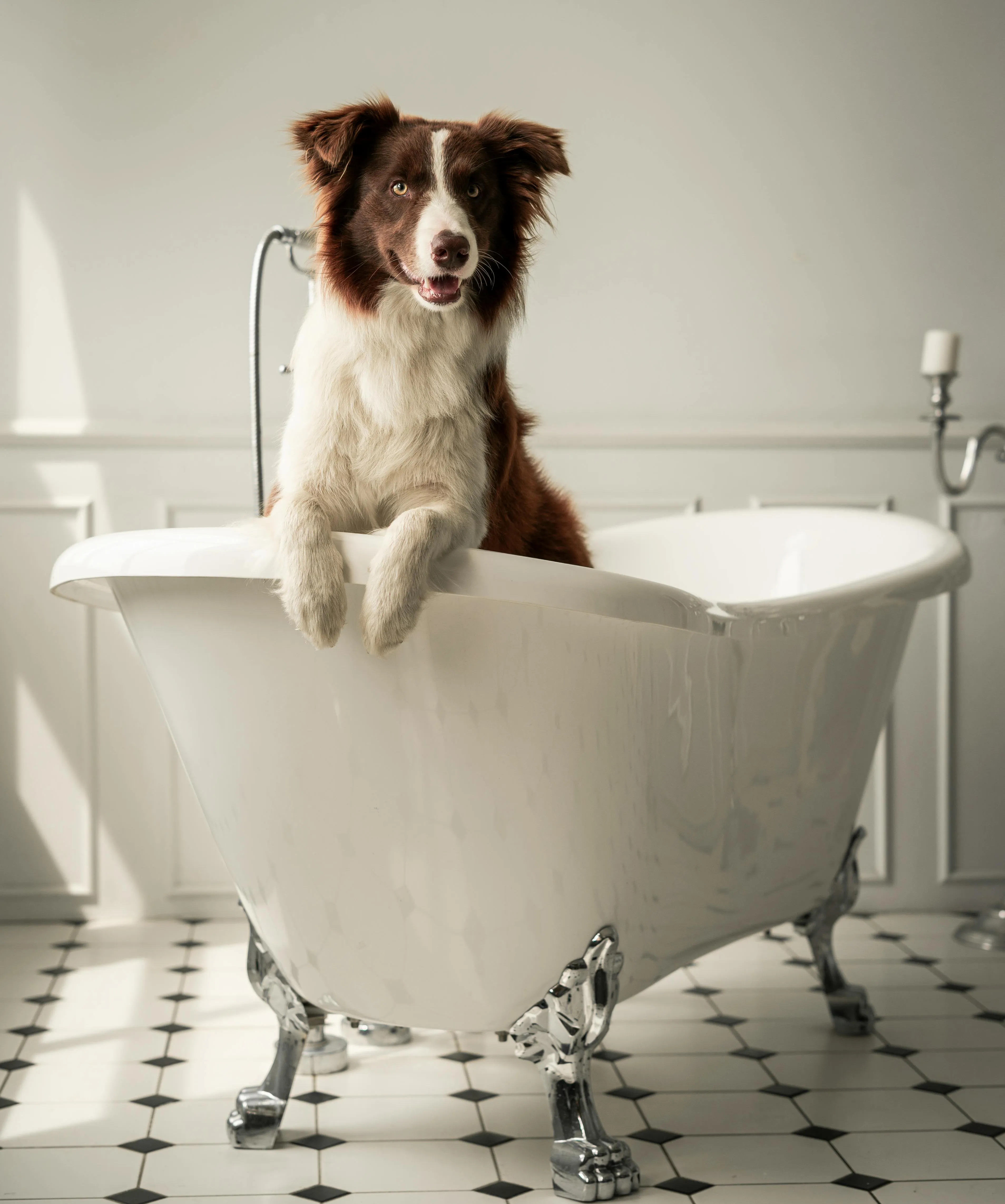 Happy Dog being Groomed